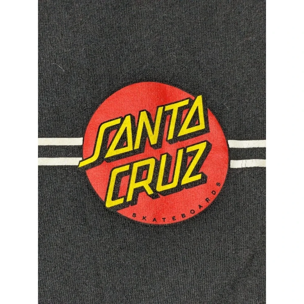 SANTA CRUZ Double-Sided DOT LOGO‎ Black Cotton Long Sleeve T-Shirt - Boys Medium